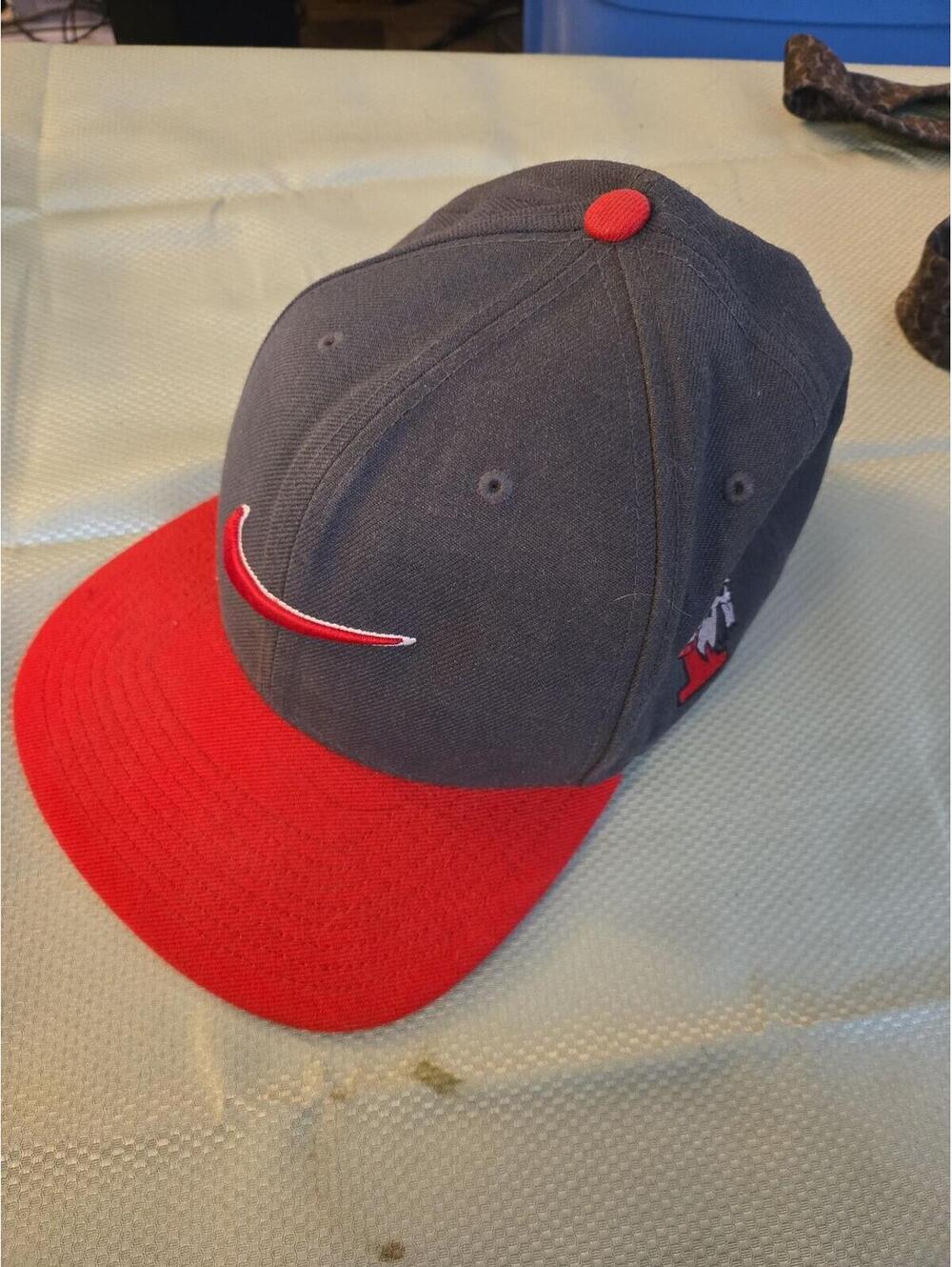 Nike Ohio State Buckeyes Snapback Hat Two-Tone Red and Grey Swoosh Cap